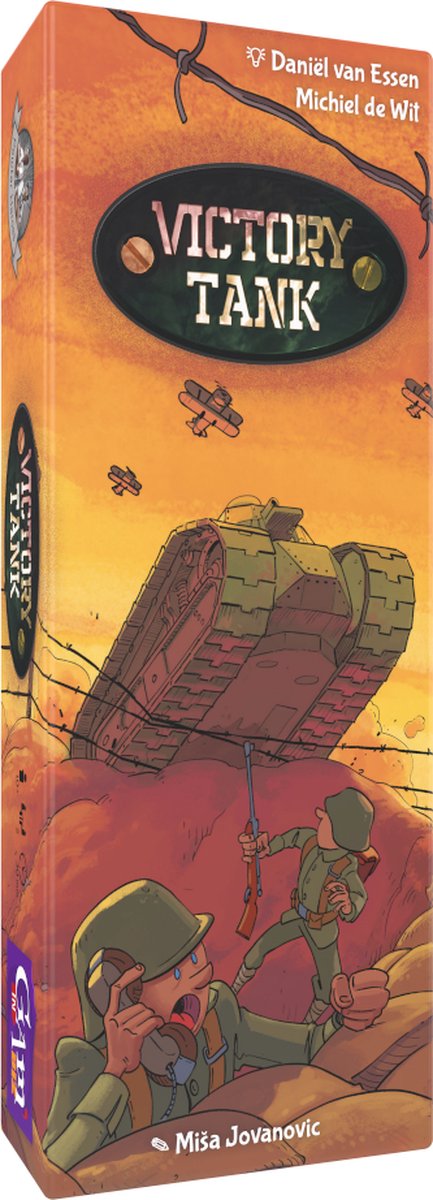 Victory Tank - Kaartspel voor 2 personen - Met tinnen speelfiguur